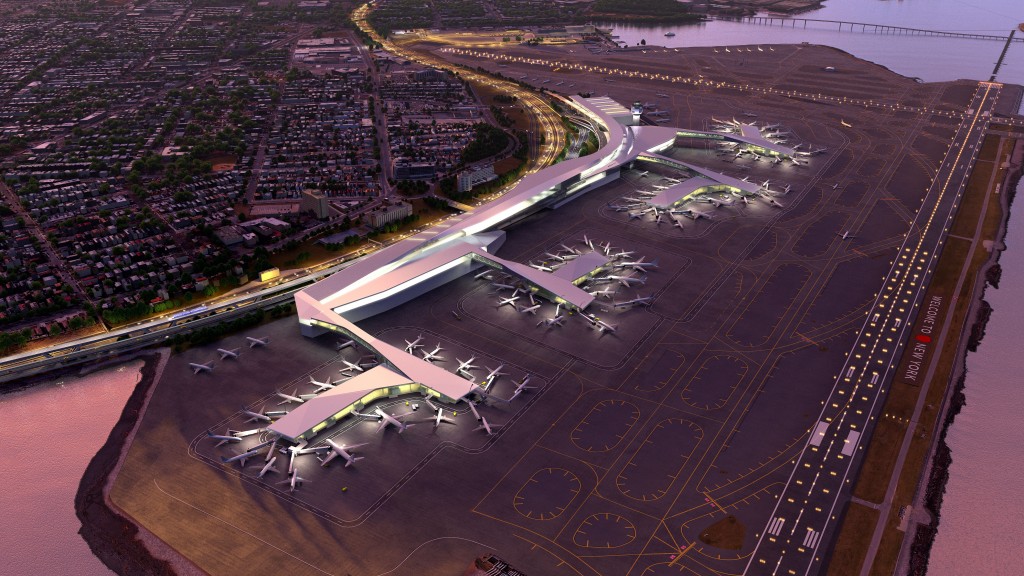 Esboço mostra como deve ficar o aeroporto LaGuardia depois da reforma (Divulgação/Governo de NY)