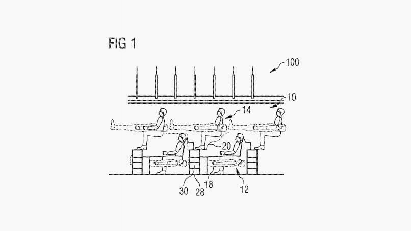 Pedido de patente da Airbus para novos assentos (Escritório de Patentes e Marcas dos EUA)