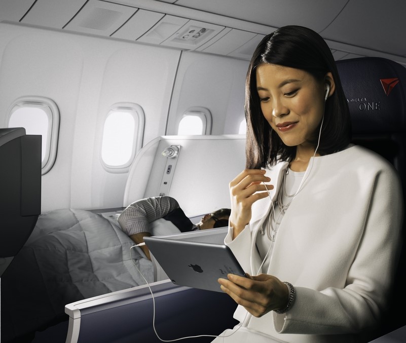 Conexão wi-fi está disponível em todos os voos internacionais da Delta (Imagem: Divulgação/Delta)